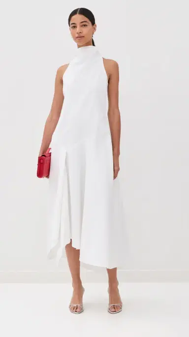 Rosie Assoulin Dropped & Dramatic Dress White | Thumbnail 5 Rosie Assoulin Dropped & Dramatic Dress White | Thumbnail 5