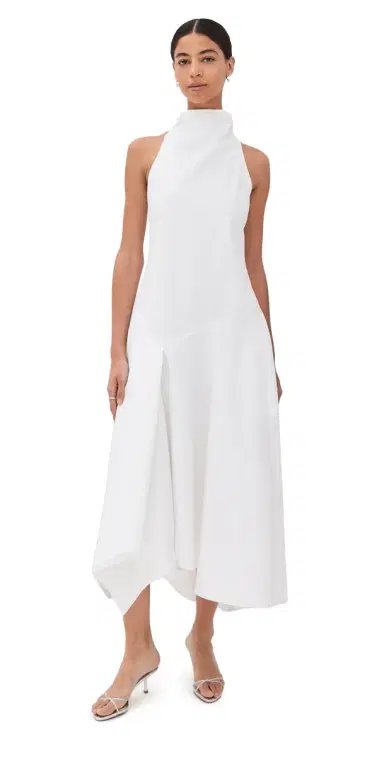 Rosie Assoulin Dropped & Dramatic Dress White | Thumbnail 1 Rosie Assoulin Dropped & Dramatic Dress White | Thumbnail 1