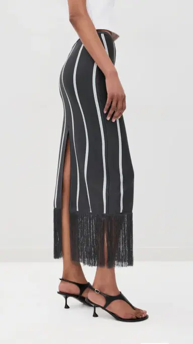 3.1 Phillip Lim triped Midi Skirt with Fringe late Multi | Thumbnail 4 3.1 Phillip Lim triped Midi Skirt with Fringe late Multi | Thumbnail 4
