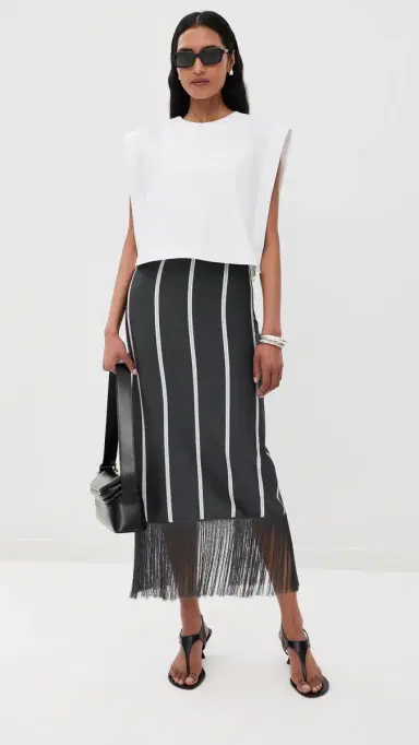 3.1 Phillip Lim triped Midi Skirt with Fringe late Multi | Thumbnail 5 3.1 Phillip Lim triped Midi Skirt with Fringe late Multi | Thumbnail 5