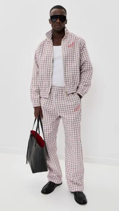 Willy Chavarria Ruff Rider Track Pants Red/White Picnic Plaid | Thumbnail 5 Willy Chavarria Ruff Rider Track Pants Red/White Picnic Plaid | Thumbnail 5