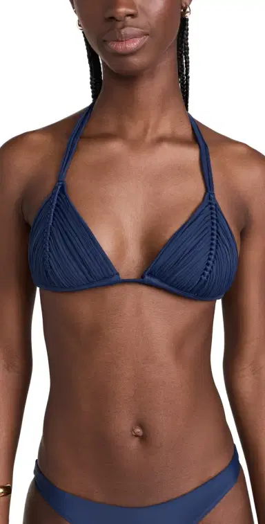PQ Swim Isla Triangle Bikini Top Navy | Thumbnail 1 PQ Swim Isla Triangle Bikini Top Navy | Thumbnail 1
