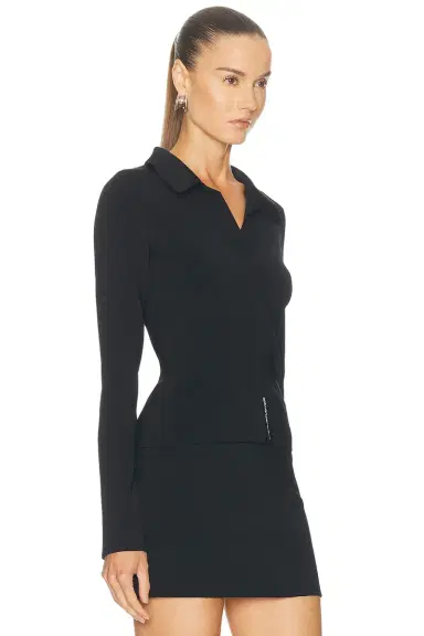 Alexander Wang Long Sleeve Fixed Packet Polo Top | Thumbnail 2 Alexander Wang Long Sleeve Fixed Packet Polo Top | Thumbnail 2