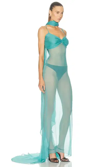LaQuan Smith Neck Tie Gown | Thumbnail 2 LaQuan Smith Neck Tie Gown | Thumbnail 2