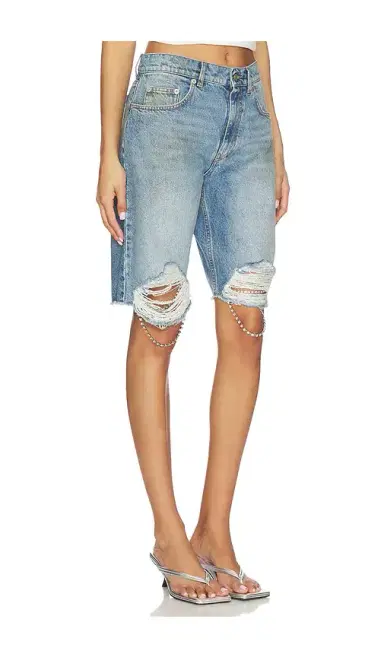 AREA Crystal Fray Jean Short | Thumbnail 2 AREA Crystal Fray Jean Short | Thumbnail 2