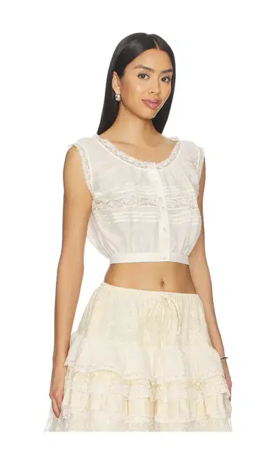 Yuhan Wang Lace Trim Button Blouse | Thumbnail 2 Yuhan Wang Lace Trim Button Blouse | Thumbnail 2