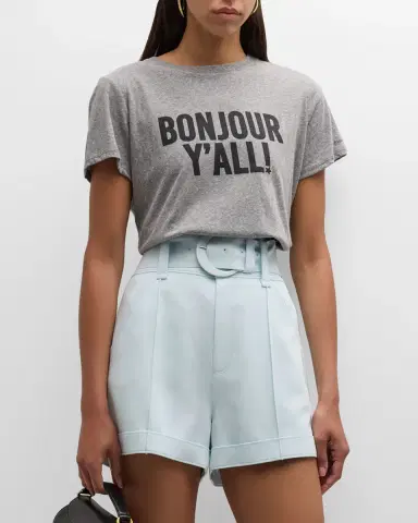 Cinq à Sept Bonjour Y 'all Short-Sleeve T-Shirt | Thumbnail 2 Cinq à Sept Bonjour Y 'all Short-Sleeve T-Shirt | Thumbnail 2