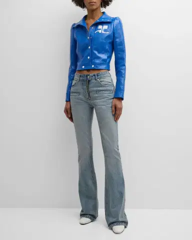 Courrèges Textured Vinyl Crop Jacket | Thumbnail 2 Courrèges Textured Vinyl Crop Jacket | Thumbnail 2