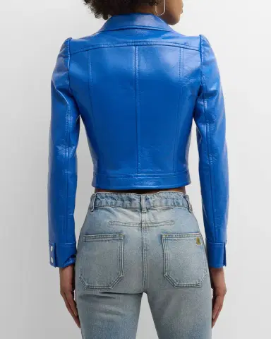 Courrèges Textured Vinyl Crop Jacket | Thumbnail 3 Courrèges Textured Vinyl Crop Jacket | Thumbnail 3