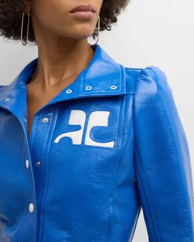 Courrèges Textured Vinyl Crop Jacket | Thumbnail 5 Courrèges Textured Vinyl Crop Jacket | Thumbnail 5