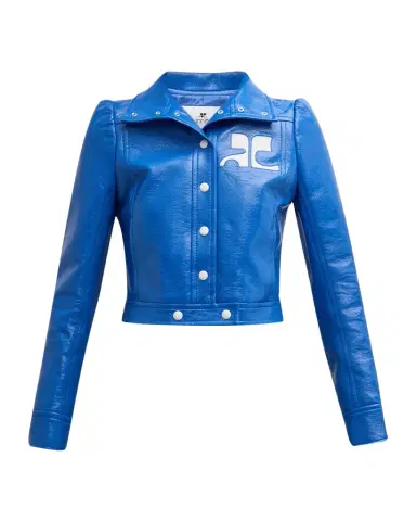Courrèges Textured Vinyl Crop Jacket | Thumbnail 1 Courrèges Textured Vinyl Crop Jacket | Thumbnail 1