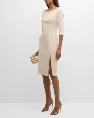 Black Halo Marissa 3/4-Sleeve Ponte Sheath Dress | Thumbnail 2 Black Halo Marissa 3/4-Sleeve Ponte Sheath Dress | Thumbnail 2