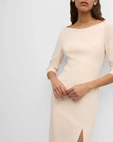 Black Halo Marissa 3/4-Sleeve Ponte Sheath Dress | Thumbnail 6 Black Halo Marissa 3/4-Sleeve Ponte Sheath Dress | Thumbnail 6