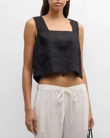 RAILS Akira Cropped Linen Blouse | Thumbnail 4 RAILS Akira Cropped Linen Blouse | Thumbnail 4