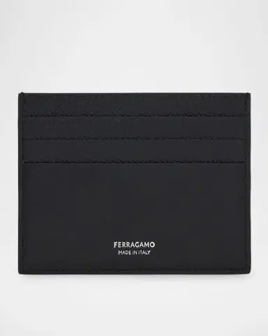 Ferragamo Men's Micro Gancini Printed Leather Card Holder | Thumbnail 3 Ferragamo Men's Micro Gancini Printed Leather Card Holder | Thumbnail 3