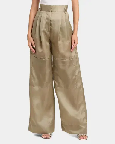 Alberta Ferretti High-Rise Pleated Silk Wide-Leg Trousers | Thumbnail 3 Alberta Ferretti High-Rise Pleated Silk Wide-Leg Trousers | Thumbnail 3