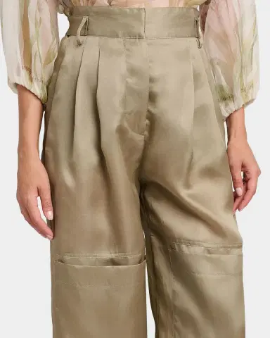 Alberta Ferretti High-Rise Pleated Silk Wide-Leg Trousers | Thumbnail 4 Alberta Ferretti High-Rise Pleated Silk Wide-Leg Trousers | Thumbnail 4