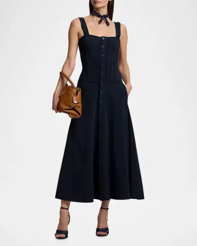 Ralph Lauren Collection Sophee Button-Front Sleeveless Midi Day Dress | Thumbnail 2 Ralph Lauren Collection Sophee Button-Front Sleeveless Midi Day Dress | Thumbnail 2