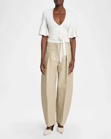 Jacquemus La Maille Paysan Bell-Sleeve Wrap Top | Thumbnail 2 Jacquemus La Maille Paysan Bell-Sleeve Wrap Top | Thumbnail 2