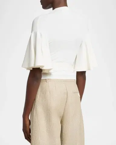 Jacquemus La Maille Paysan Bell-Sleeve Wrap Top | Thumbnail 3 Jacquemus La Maille Paysan Bell-Sleeve Wrap Top | Thumbnail 3