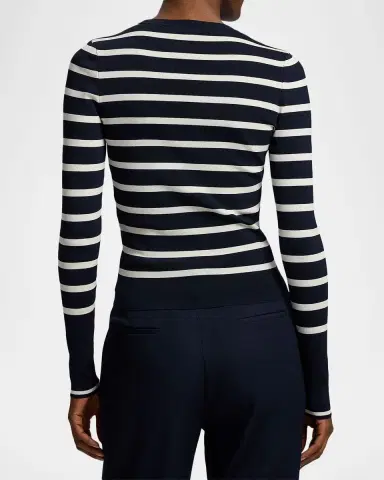 Ralph Lauren Collection Striped Silk-Blend Crewneck Sweater | Thumbnail 2 Ralph Lauren Collection Striped Silk-Blend Crewneck Sweater | Thumbnail 2