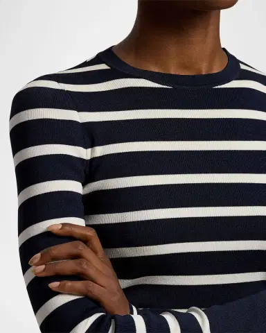 Ralph Lauren Collection Striped Silk-Blend Crewneck Sweater | Thumbnail 4 Ralph Lauren Collection Striped Silk-Blend Crewneck Sweater | Thumbnail 4