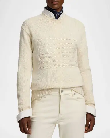 Ralph Lauren Collection Flag Cashmere Crewneck Sweater | Thumbnail 3 Ralph Lauren Collection Flag Cashmere Crewneck Sweater | Thumbnail 3