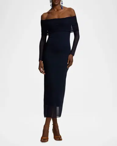Ralph Lauren Collection Audria Off-The-Shoulder Jersey Midi Cocktail Dress | Thumbnail 2 Ralph Lauren Collection Audria Off-The-Shoulder Jersey Midi Cocktail Dress | Thumbnail 2