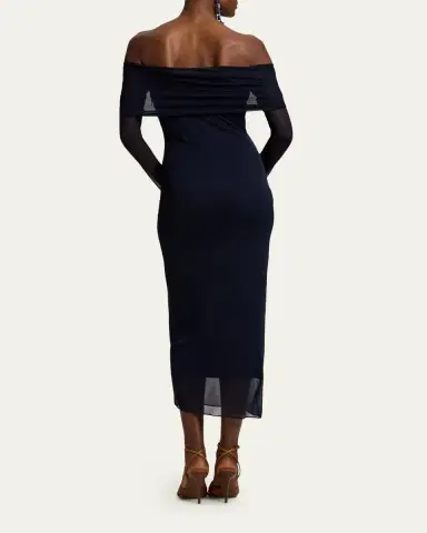 Ralph Lauren Collection Audria Off-The-Shoulder Jersey Midi Cocktail Dress | Thumbnail 5 Ralph Lauren Collection Audria Off-The-Shoulder Jersey Midi Cocktail Dress | Thumbnail 5