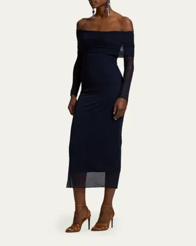 Ralph Lauren Collection Audria Off-The-Shoulder Jersey Midi Cocktail Dress | Thumbnail 6 Ralph Lauren Collection Audria Off-The-Shoulder Jersey Midi Cocktail Dress | Thumbnail 6