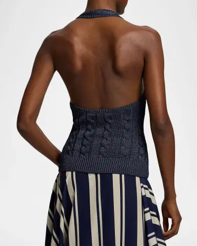 Ralph Lauren Collection Cable-Knit Silk Halter Sweater | Thumbnail 3 Ralph Lauren Collection Cable-Knit Silk Halter Sweater | Thumbnail 3