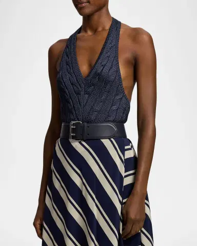 Ralph Lauren Collection Cable-Knit Silk Halter Sweater | Thumbnail 4 Ralph Lauren Collection Cable-Knit Silk Halter Sweater | Thumbnail 4