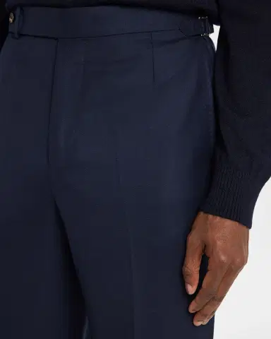 dunhill Men 's Super 170s Wool Flat-Front Trousers | Thumbnail 4 dunhill Men 's Super 170s Wool Flat-Front Trousers | Thumbnail 4