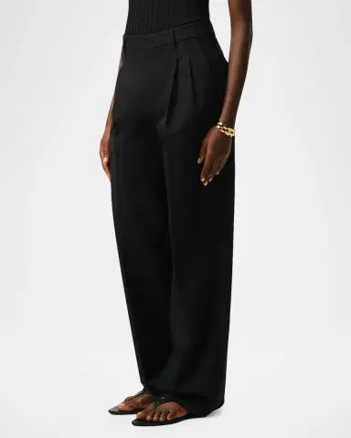 Ami Paris Low-Rise Pleated Wide-Leg Wool Trousers | Thumbnail 6 Ami Paris Low-Rise Pleated Wide-Leg Wool Trousers | Thumbnail 6