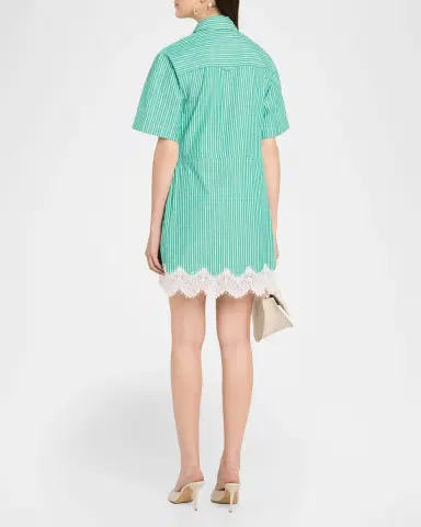 Simkhai Poplin Lace-Trim Shirtdress | Thumbnail 3 Simkhai Poplin Lace-Trim Shirtdress | Thumbnail 3