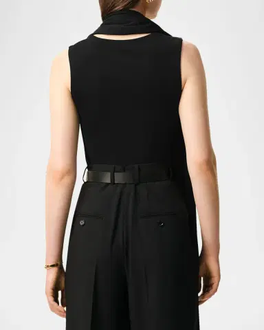 Ami Paris Sleeveless Scarf-Neck Lavaliere Top | Thumbnail 3 Ami Paris Sleeveless Scarf-Neck Lavaliere Top | Thumbnail 3
