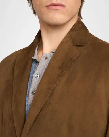 Kiton Men's Suede Patch-Pocket Blazer | Thumbnail 4 Kiton Men's Suede Patch-Pocket Blazer | Thumbnail 4