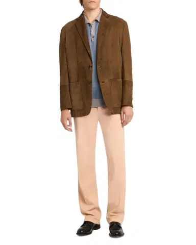 Kiton Men's Suede Patch-Pocket Blazer | Thumbnail 1 Kiton Men's Suede Patch-Pocket Blazer | Thumbnail 1