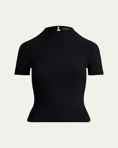 Ralph Lauren Collection Stretch Short-Sleeve Sweater | Thumbnail 5 Ralph Lauren Collection Stretch Short-Sleeve Sweater | Thumbnail 5