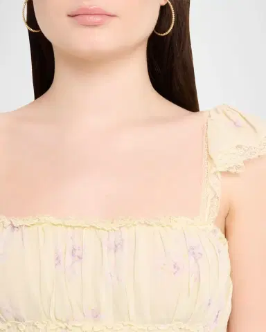 LoveShackFancy Siena Floral Cotton Voile Tank Top | Thumbnail 5 LoveShackFancy Siena Floral Cotton Voile Tank Top | Thumbnail 5
