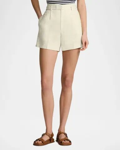 Ralph Lauren Collection Denise Linen Shorts | Thumbnail 4 Ralph Lauren Collection Denise Linen Shorts | Thumbnail 4