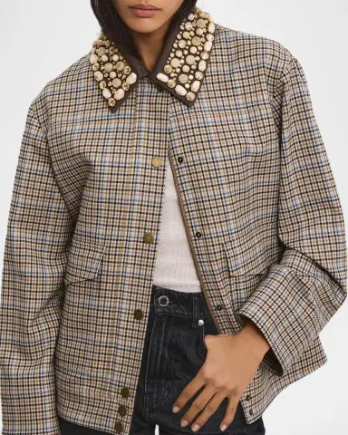 Veronica Beard Kasper Boxy Plaid-Print Jacket | Thumbnail 5 Veronica Beard Kasper Boxy Plaid-Print Jacket | Thumbnail 5