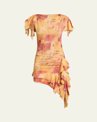Isabel Marant Janick Asymmetric Ruffle Jersey Mini Dress | Thumbnail 5 Isabel Marant Janick Asymmetric Ruffle Jersey Mini Dress | Thumbnail 5