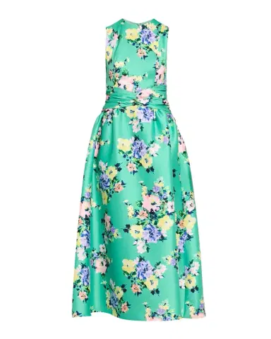 Shoshanna Estrella Floral-Print Mikado Midi Dress | Thumbnail 1 Shoshanna Estrella Floral-Print Mikado Midi Dress | Thumbnail 1