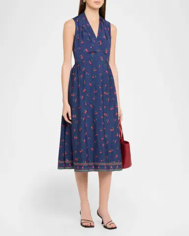 Shoshanna Thorton Cherry-Print Crepe De Chine Midi Dress | Thumbnail 4 Shoshanna Thorton Cherry-Print Crepe De Chine Midi Dress | Thumbnail 4