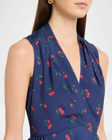 Shoshanna Thorton Cherry-Print Crepe De Chine Midi Dress | Thumbnail 5 Shoshanna Thorton Cherry-Print Crepe De Chine Midi Dress | Thumbnail 5