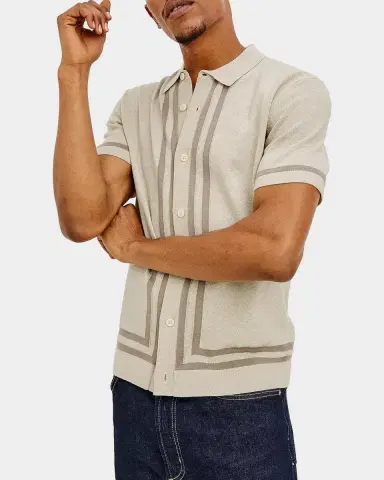RAILS Men's Leo Melange Short-Sleeve Polo Sweater | Thumbnail 3 RAILS Men's Leo Melange Short-Sleeve Polo Sweater | Thumbnail 3