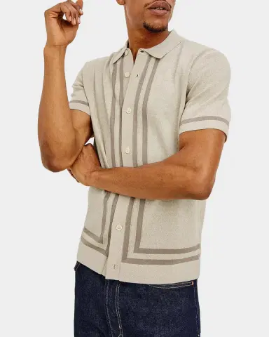 RAILS Men's Leo Melange Short-Sleeve Polo Sweater | Thumbnail 4 RAILS Men's Leo Melange Short-Sleeve Polo Sweater | Thumbnail 4