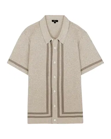 RAILS Men's Leo Melange Short-Sleeve Polo Sweater | Thumbnail 1 RAILS Men's Leo Melange Short-Sleeve Polo Sweater | Thumbnail 1