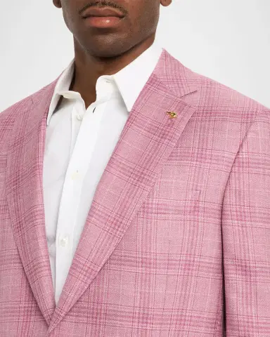 Stefano Ricci Men's Wool, Silk and Linen Tonal Plaid Sport Coat | Thumbnail 5 Stefano Ricci Men's Wool, Silk and Linen Tonal Plaid Sport Coat | Thumbnail 5